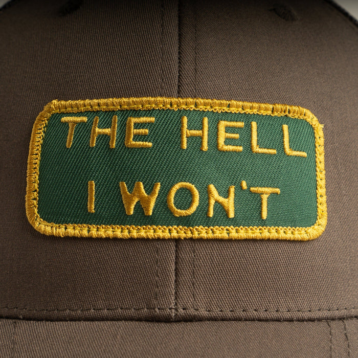 THE HELL I WON'T Dark Grey Trucker hat