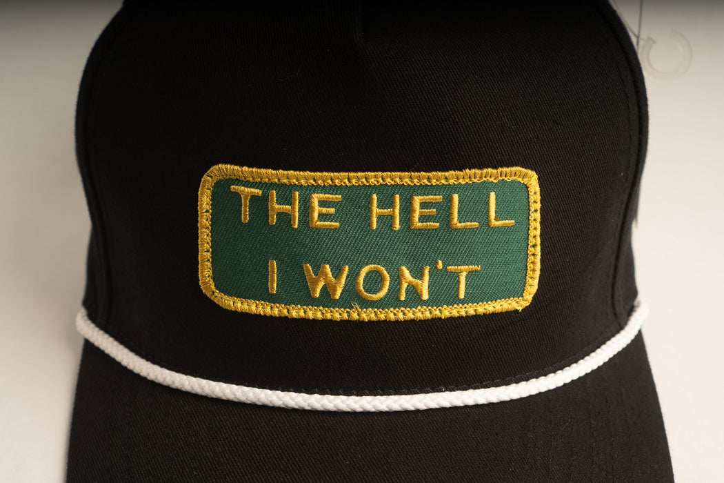 THE HELL I WON'T Black Captains (rope) hat