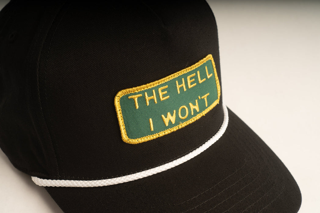 THE HELL I WON'T Black Captains (rope) hat